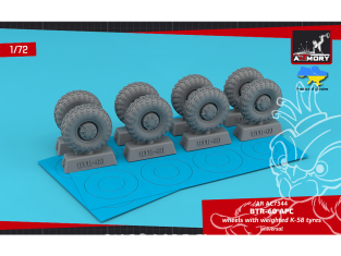 Armory Models kit d'amélioration AC7344 Roues BTR-60 APC avec pneus affaissés K-58 1/72