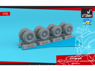 Armory Models kit d'amélioration AC7348 Roues BTR-80 APC avec pneus affaissés Ki-80N 1/72