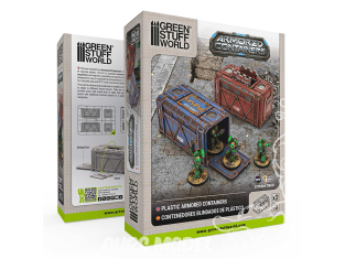 Green Stuff 13585 Conteneurs Blindés sci-fi en plastique Pack x2