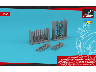 Armory Models kit d'amélioration avion ACA7280 82mm M-8 Roquettes non guidées sur lanceurs 3ROB-82 atelier de campagne 1/72