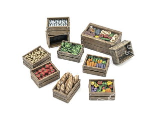 Green Stuff 12684 Caisses en bois avec nourriture 1:48 1:35