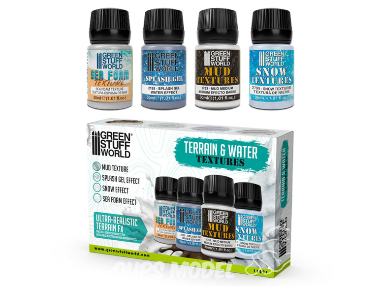 Green Stuff 11291 Set de textures aquatiques 30ml 4 pots