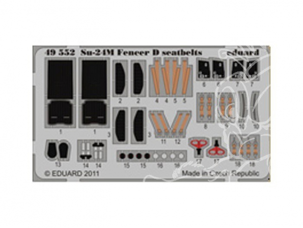 EDUARD photodecoupe avion 49552 Harnais Su-24M Fencer D 1/48