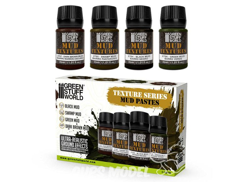 Green Stuff 11279 Set de textures de boue 30ml 4 pots