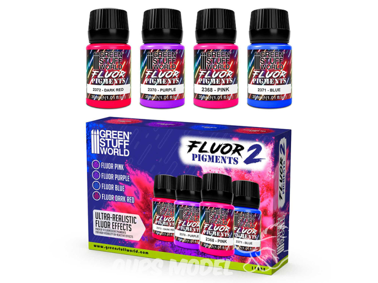 Green Stuff 11285 Set de pigments Fluor 30 ml Numéro 2 4 pots