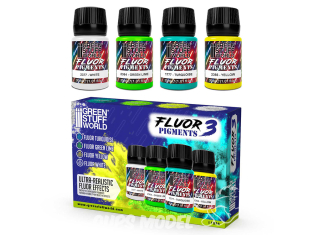 Green Stuff 11286 Set de pigments Fluor 30 ml Numéro 3 4 pots