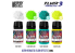 Green Stuff 11286 Set de pigments Fluor 30 ml Numéro 3 4 pots