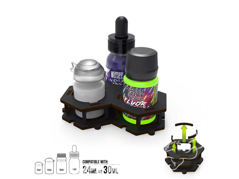 Green Stuff 6673 Support pour pots de peinture x3
