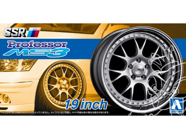 Aoshima maquette voiture 20295 Jantes SSR Professor MS3 19" et pneus 1/24