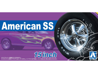 Aoshima maquette voiture 66249 Jantes American SS 15" et pneus 1/24