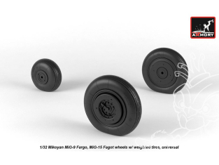 Armory Models kit d'amélioration avion AW32013 Roues Mikoyan MiG-9 Fargo / MiG-15 Fagot (early) pneus affaissés 1/32