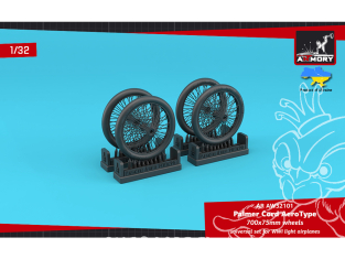 Armory Models kit d'amélioration avion AW32101 Roues Palmer Cord Aero Type 700x75mm x4 1/32