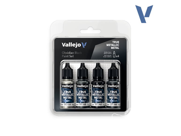 Vallejo Set Model Air 77270 Obsidian Black 4 x 18ml