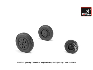 Armory Models kit d'amélioration avion AW32401 Roues EE Lightning early avec pneus affaissés 1/32