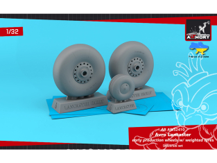 Armory Models kit d'amélioration avion AW32410 Roues Avro Lancaster early type pneus affaissés 1/32
