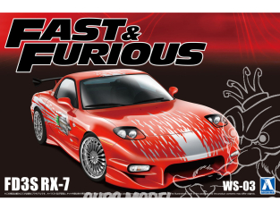 Aoshima maquette voiture 06796 Mazda RX-7 FD3S Fast & Furious 1/24