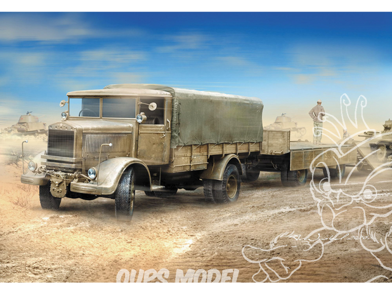 IBG maquette militaire 72167 Camion italien 3Ro avec semi-remorque-citerne Viberti 1/72