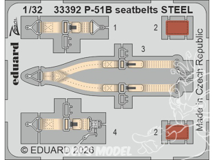 Eduard photodécoupe avion 33392 Harnais métal P-51B Eduard 1/32