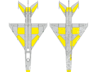 Eduard Express Mask EX1193 MiG-21F Panneaux de surface Eduard 1/48