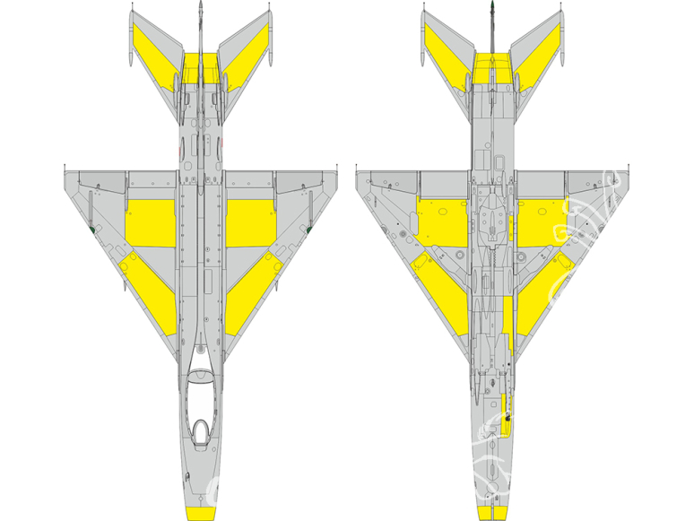 Eduard Express Mask EX1193 MiG-21F Panneaux de surface Eduard 1/48