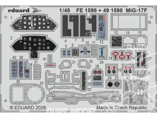 EDUARD photodecoupe avion 491598 Amélioration MiG-17F Kinetic 1/48