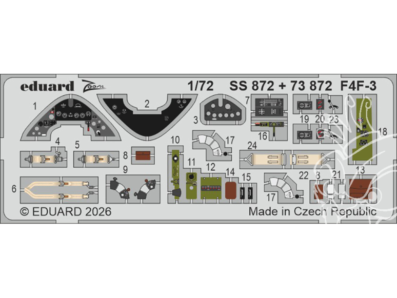 Eduard photodecoupe avion 73872 Amélioration F4F-3 Arma Hobby 1/72