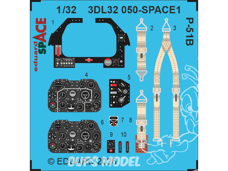 Eduard Space décalques 3D 3DL32050 P-51B Eduard 1/32