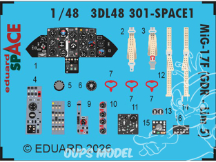 Eduard Space décalques 3D 3DL48301 MiG-17F (GDR - Lim 5) Kinetic 1/48