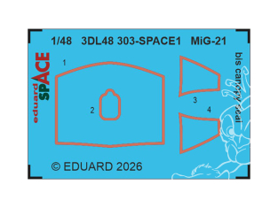 Eduard Space décalques 3D 3DL48303 MiG-21Bis Joint de verrière Eduard 1/48