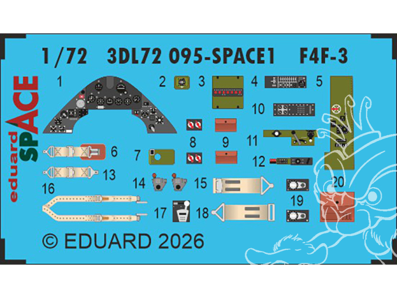 Eduard Space décalques 3D 3DL72095 F4F-3 Arma Hobby 1/72