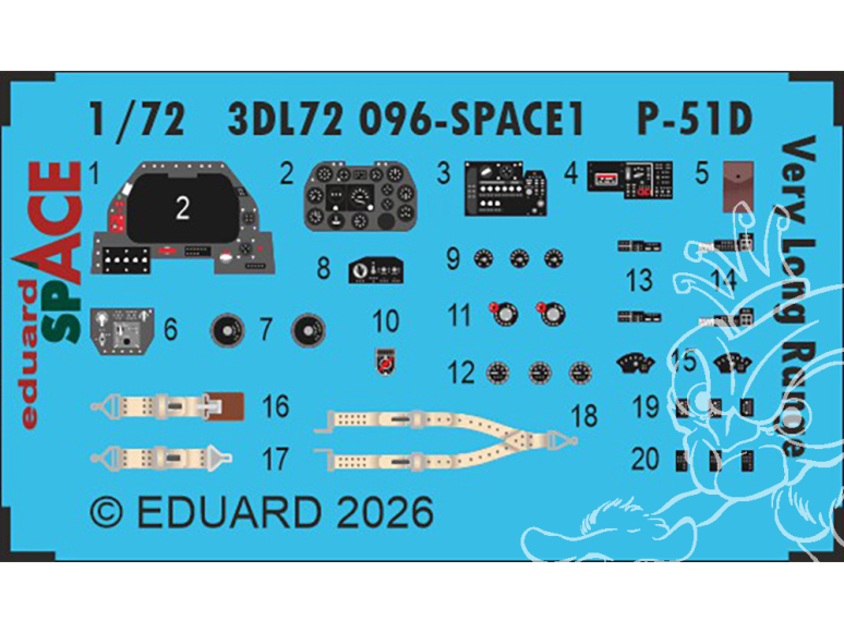 Eduard Space décalques 3D 3DL72096 P-51D Very Long Range Arma Hobby 1/72