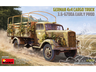 Mini Art maquette militaire 35199 Camion de transport allemand 4x4 de 3 tonnes type 3.6-6700A première série de production 1/35