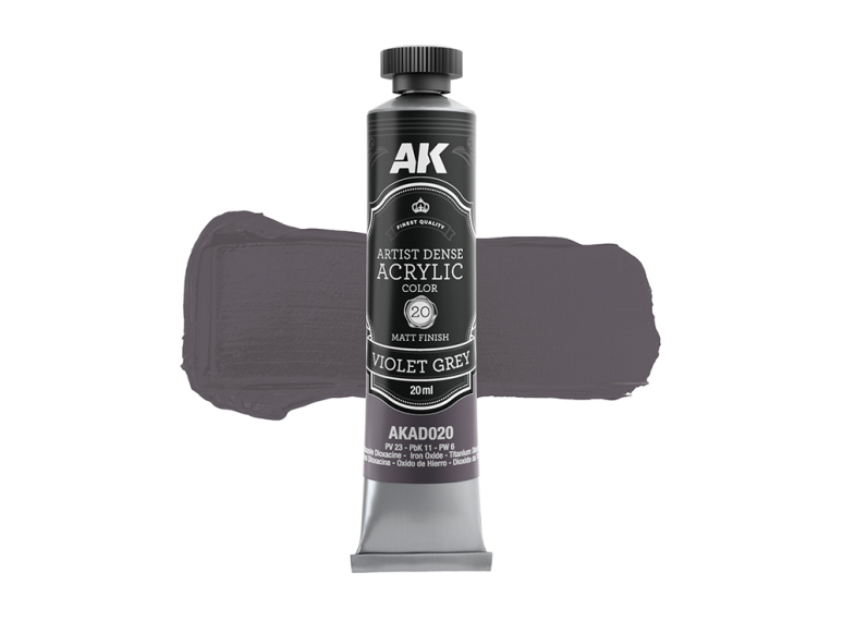 AK ARTISTIC DENSE ACRYLIC COLOR AKAD020 VIOLET GREY 20ml