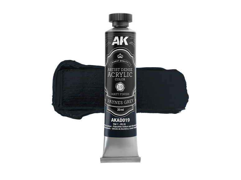 AK ARTISTIC DENSE ACRYLIC COLOR AKAD019 PAYNES GREY 20ml