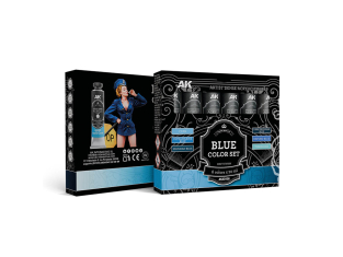 AK ARTISTIC DENSE ACRYLIC COLOR AKAD108 BLUE COLOR SET 6x20ml