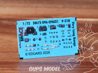 Eduard Space décalques 3D 3DL72096 P-51D Very Long Range Arma Hobby 1/72