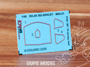 Eduard Space décalques 3D 3DL48302 MiG-21 PFM / MF / R Joint de verrière Eduard 1/48