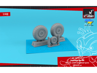 Armory Models kit d'amélioration avion AW48206 Roues Junkers Ju 88 late pneus affaissés 1/48