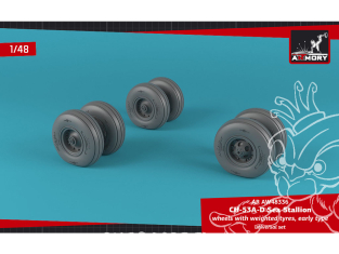 Armory Models kit d'amélioration hélicoptère AW48336 Roues CH-53 Sea Stallion early avec pneus affaissés 1/48