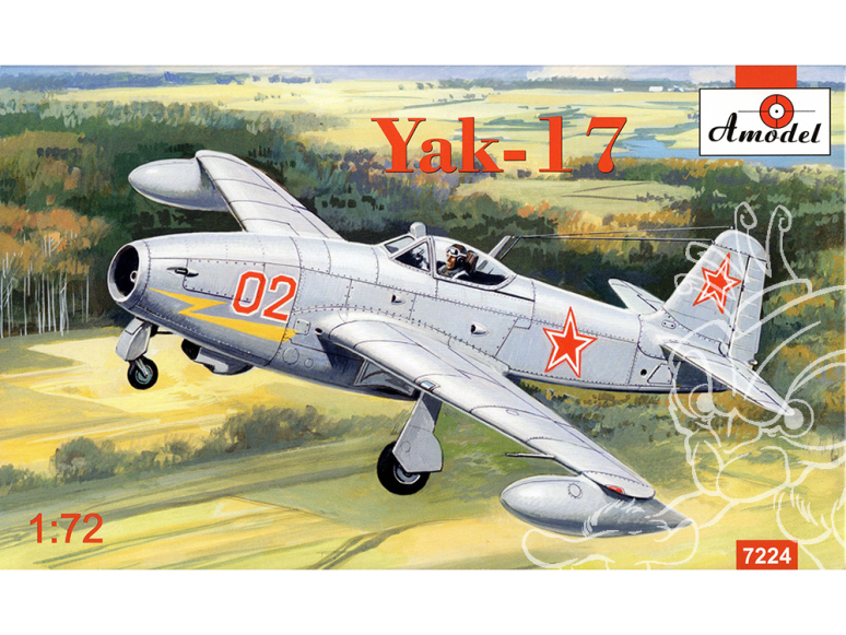 Amodel maquettes avion 7224 YAKOVLEV YAK - 17 CHASSEUR A REACTION SOVIETIQUE 1/72