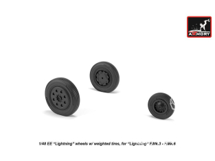 Armory Models kit d'amélioration avion AW48408 Roues EE Lightning late avec pneus affaissés 1/48
