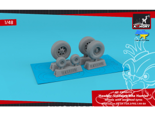 Armory Models kit d'amélioration avion AW48416 Roues H.S. Harrier GR.1 / GR.3 / FRS.1 / AV-8A avec pneus affaissés 1/48