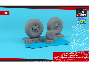 Armory Models kit d'amélioration avion AW48422 Roues Avro Lancaster early type avec pneus affaissés 1/48