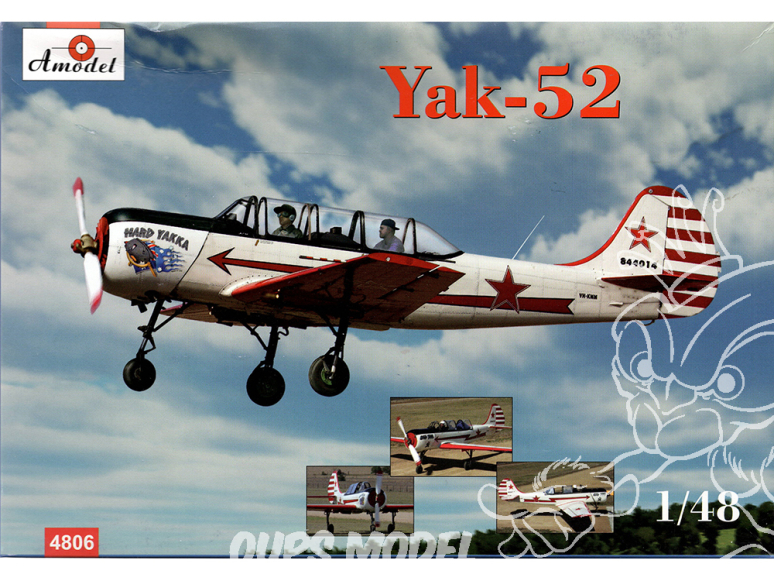 Amodel maquettes avion 4806 YAKOVLEV YAK 52 Avion d’entrainement et d’acrobatie biplace Russe 1/48