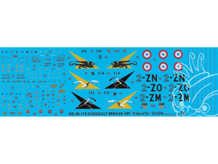 DECALQUES BERNA DECALS BD48-170 Dassault Mirage IIIR 2em Escadre 1/48