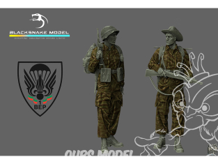 Blacksnake Model figurine BEP-03-04-16 Parachutiste du 1er BEP légion étrangère Figurine 3 et 4 1/16