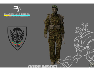 Blacksnake Model figurine BEP-05-16 Parachutiste du 1er BEP légion étrangère Figurine 5 Chef de groupe 1/16