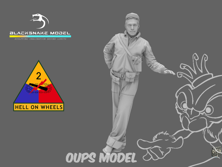 Blacksnake Model figurine CREW-06-16 Tankiste USA WWII 6 1/16