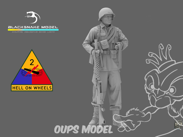 Blacksnake Model figurine 2ND-03-16 Infanterie USA WWII 3 1/16