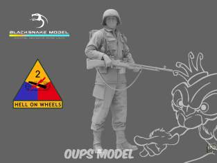 Blacksnake Model figurine 2ND-04-16 Infanterie USA WWII 4 1/16
